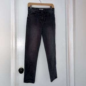 Black/Gray Billabong lace up denim pants/jeans